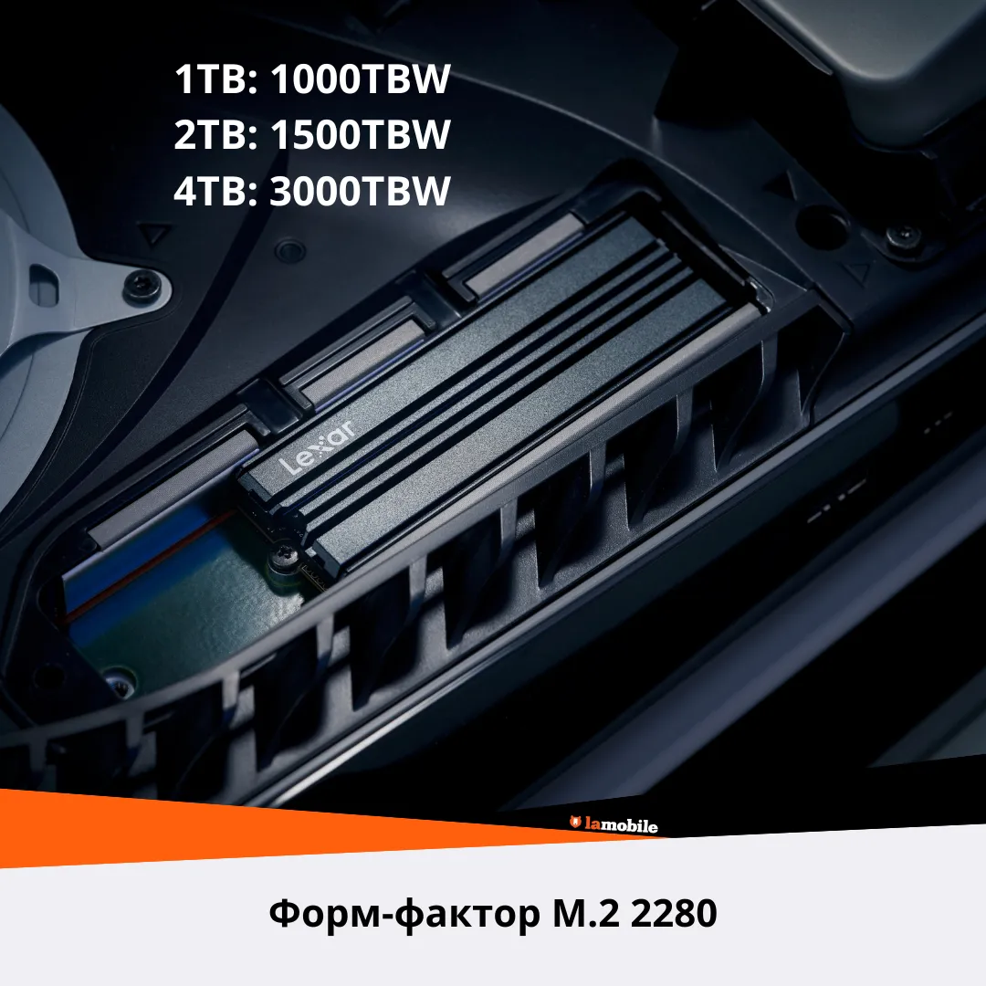 Внутренний SSD-накопитель Lexar SSD NM790 with Heatsink M.2 PCIe Gen 4.0 2TB - 3
